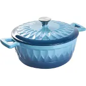 Beliani CASTINO - Gietijzeren braadpan - Blauw/Zilver - Gietijzer