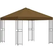 vidaXL Prieel 3 x 3 m Taupe Polyester en Staal 190 gsm