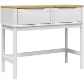 vidaXL Wandtafel FLORO 89,5x36,5x73 cm massief grenenhout wit