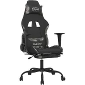 vidaXL Gaming stoel met massagefunctie en voetsteun, zwart, camouflageprint, stof