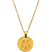 Yehwang Munt Ketting met 5 Initialen Goud