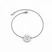 Yehwang Munt Armband met 3 Initialen Zilver