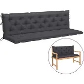 vidaXL Tuinbankkussen 200x(50+50)x7 cm oxford stof antracietkleurig