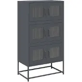 vidaXL Hoge kast 68x39x123 cm staal antracietkleurig