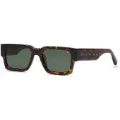 Philipp Plein Zonnebril SPP183M 54/19/150 Glanzend bruin/geel Acetaat MAN SPP183M