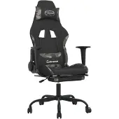vidaXL Gamingstoel met voetsteun, zwart en camouflageprint, stoffen bekleding
