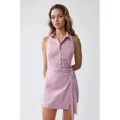 Hiccups for Kids Gestreepte Mini Jurk met Hemdenkraag