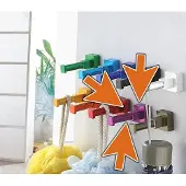 WT&D Set van 10 kledinghaken (paars, vierkant, aluminium)