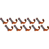 WT&D Set van 10 aluminium kledinghaken, kapstokken (gebogen, oranje)