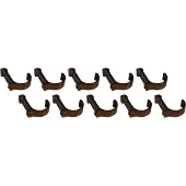 WT&D Set van 10 aluminium kledinghaken, kapstokken (gebogen, brons)