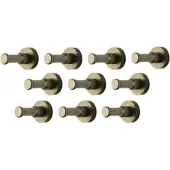 WT&D Set van 10 metalen kledinghaken, kapstok, brons
