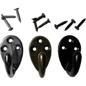 WT&D Set van 10 metalen kledinghaakjes, hangers (kleur: zwart)