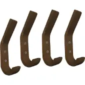 WT&D Set van 4 houten kapstokhaken (notenhout)
