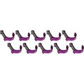 WT&D Set van 10 aluminium kledinghaken, kapstokken (gebogen, paars)