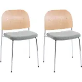 Beliani ASHCROFT - Set van 2 eetkamerstoelen - Groen/Lichtbruin - IJzer