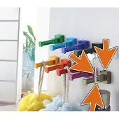 WT&D Set van 10 kledinghaken (brons, vierkant, aluminium)