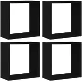 vidaXL Wandschappen kubus 4 st 30x15x30 cm bewerkt hout zwart eiken
