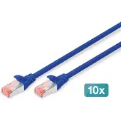 Digitus DK-1644020-B-10: Patchkabel Cat. 6, S/FTP, 2,0 meter, blauw, verpakking van 10 stuks