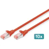 Digitus DK-1644020-R-10: Patchkabel Cat. 6, S/FTP, 2,0 meter, rood, verpakking van 10 stuks