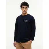 Tommy Hilfiger Shirt 'Logo Long Sleeve' navy / wit