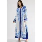 MSN Collection Geprinte Maxijurk met V-hals