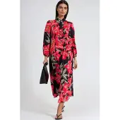 MSN Collection Floral Maxi-jurk met Strikdetail