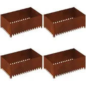 vidaXL Gazonrand 4 st 100 x 60 x 35 cm Staal Roestig