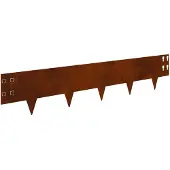 vidaXL Gazonrand 10 st 100 x 20 cm Staal Roestig