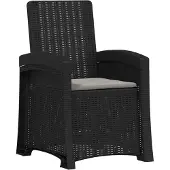 vidaXL Tuinstoel, fauteuil, rotanlook, antraciet en lichtgrijs, PP