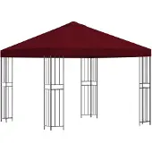 vidaXL Prieel 3 x 3 m Bordeauxrood Polyester en Staal 190 gsm