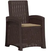 vidaXL Ligstoel Rieten Look Bruin en Taupe PP