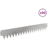 vidaXL Graskantafboording, 30 stuks, 103 x 15 cm, staal, zilver