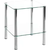 Haku Bijzettafel Heiko 39x39cm - glas/chroom