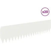 vidaXL Gazonrand 20 st 103 x 25 cm Staal Wit