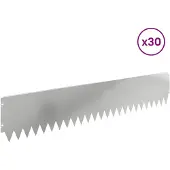 vidaXL Gazonrand 30 st 103 x 20 cm Staal Zilverkleurig
