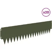 vidaXL Grasafscherming 20 st 103 x 25 cm Metaal Olijfgroen
