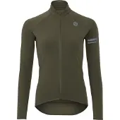 Agu Essential - Fietsshirt Lange Mouwen - Thermo Wielrenshirt - Dames - Groen - 3 Achterzakken - Reflecterende details - L