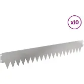 vidaXL Graskantafboording, 10 stuks, 103 x 15 cm, staal, zilver