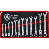 Bgs Spanner, Ratelringsleutelset flexibele koppen SW 8 - 19 mm 12 stuks. (15 mm, 13 mm, 9 mm, 16 mm, 10 mm, 14 mm, 18 mm, 11 mm, 12 mm, 17 mm, 8 mm, 19 mm)