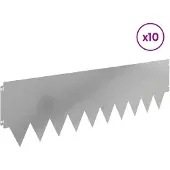 vidaXL Grasafscherming 10 pcs 103 x 30 cm Metaal Zilverkleurig