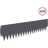 vidaXL Graskantafboording, 20 stuks, 103 x 25 cm, staal, antraciet