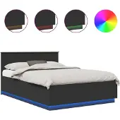 vidaXL Bedframe met hoofdeinde Zwart 150 x 200 cm Bewerkt hout