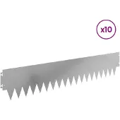 vidaXL Graskantafboording, 10 stuks, 103 x 20 cm, staal, zilver