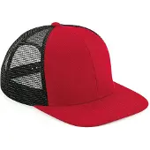 Beechfield 'Original Flat Peak 6 Panel Trucker Cap' Rood/Zwart