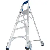 Krause Aluminium trapladder, verrijdbaar, 6 treden