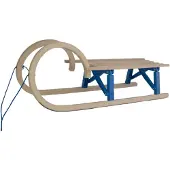 Powershot Opvouwbare houten slakkenslee met zitje - 110cm