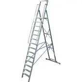 Krause Trapladder, met groot platform, aluminium, met 14 treden