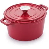 Rosmarino Braadpan - Braadpannen - Gietijzeren Braadpan 20 cm - Braadpan inductie - 1.8 liter - Rood