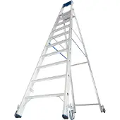 Krause Aluminium trapladder, verrijdbaar, 10 treden
