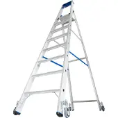 Krause Aluminium trapladder, verrijdbaar, 8 treden